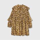 Women's Floral Print Balloon Long Sleeve Dress - Who What Wear Brown