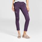 Women's Slit Knee Crop Skinny Jeans - Dollhouse (juniors') - Eggplant