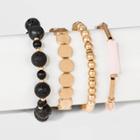 Semi-precious Mixed Beaded Stretch Bracelet Set 4ct - Universal Thread Blush, Women's,