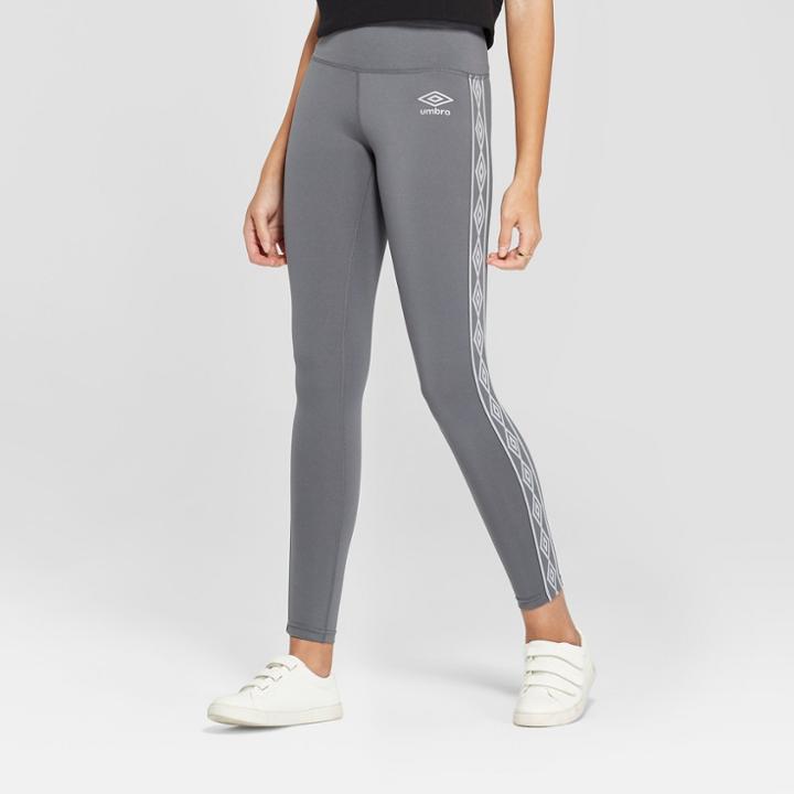 Umbro Women's Logo Taped Mid-rise Leggings - Grey