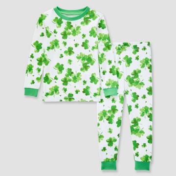 Burt's Bees Baby Baby 2pc Happy Covers Organic Cotton Pajama Set - Green