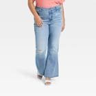 Women's Plus Size High-rise Flare Jeans - Ava & Viv Light Wash 14w,