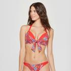 Women's Shore Light Lift Halter Tie Front Bikini Top - Shade & Shore Red Floral