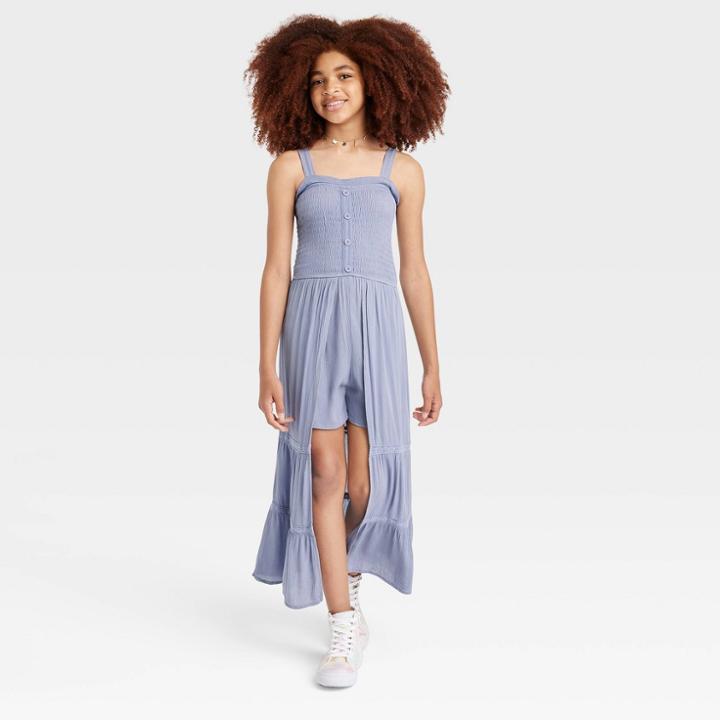 Girls' Smocked Walk-through Romper - Art Class