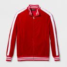 33 Degrees Men's Ugly Holiday Velour Sequin Santa Long Sleeve Cardigan - Red M,
