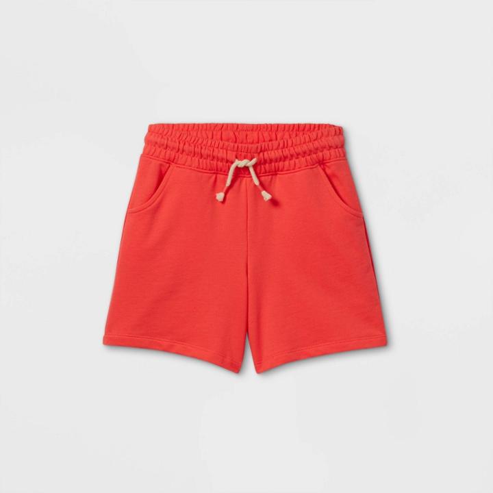 Girls' Knit Midi Pull-on Shorts - Cat & Jack Coral