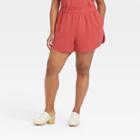 Women's Plus Size High-rise Pull-on Shorts - Universal Thread Red