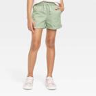 Girls' Rolled Hem Pull-on Woven Shorts - Cat & Jack Army Green