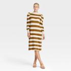 Women's Puff Long Sleeve Sweater Dress - Who What Wear Light Brown