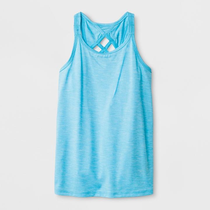Girls' Lattice Tank Top - C9 Champion Blue Heather S, Heather Blue