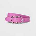 Women's Double Buckle Belt - A New Day Pink