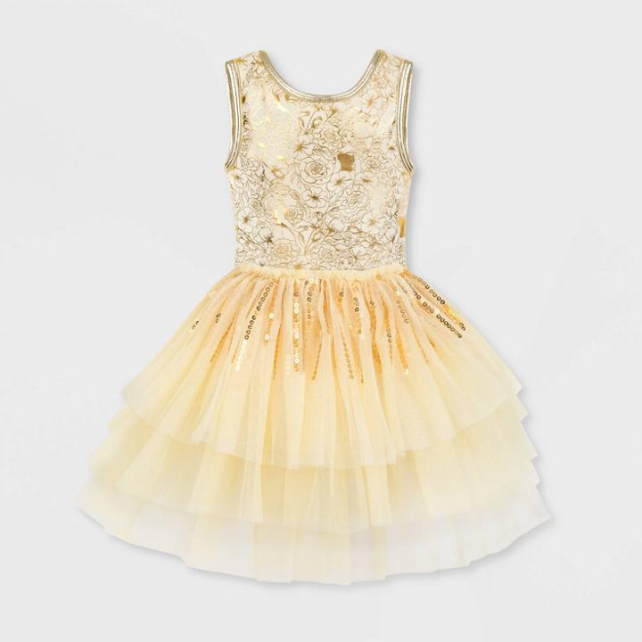 Girls' Disney Belle Leotard - Yellow 3 - Disney