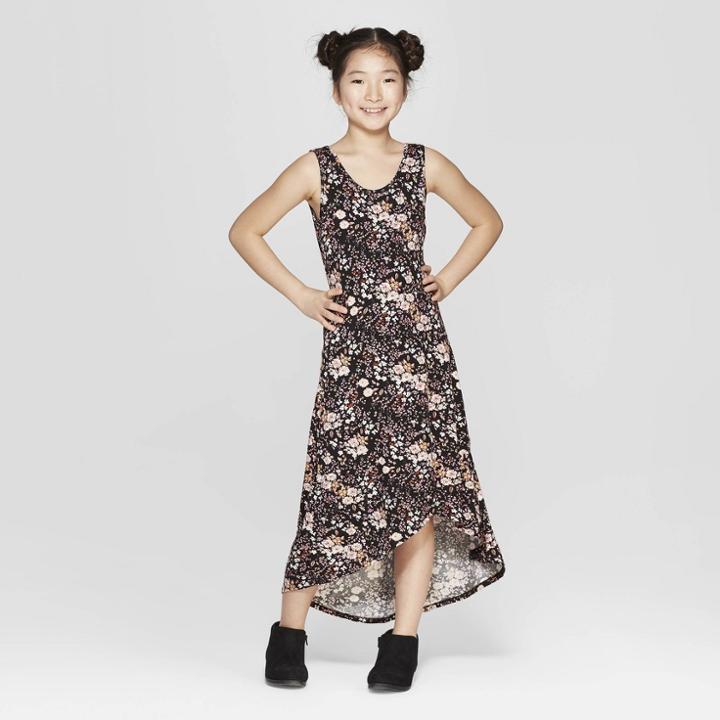 Girls' Tulip Hem Maxi Dress - Art Class Black