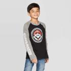 Boys' Super Mario Raglan Long Sleeve T-shirt - Black S, Boy's,