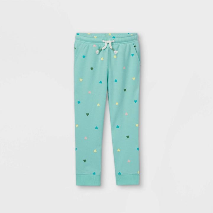 Toddler Girls' French Terry Jogger Pants - Cat & Jack Teal