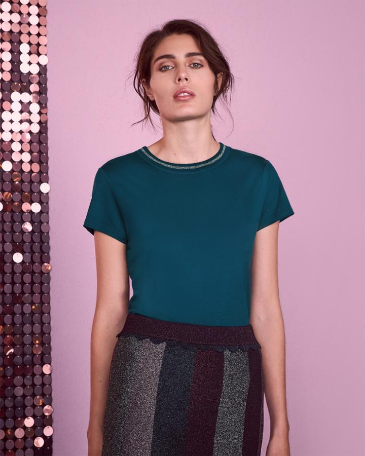 Ted Baker Jersey Lurex Detail T-shirt