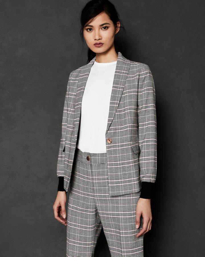 Ted Baker Contrast Cuff Check Blazer