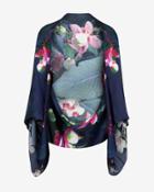 Ted Baker Floral Silk Cape Scarf Dark Blue