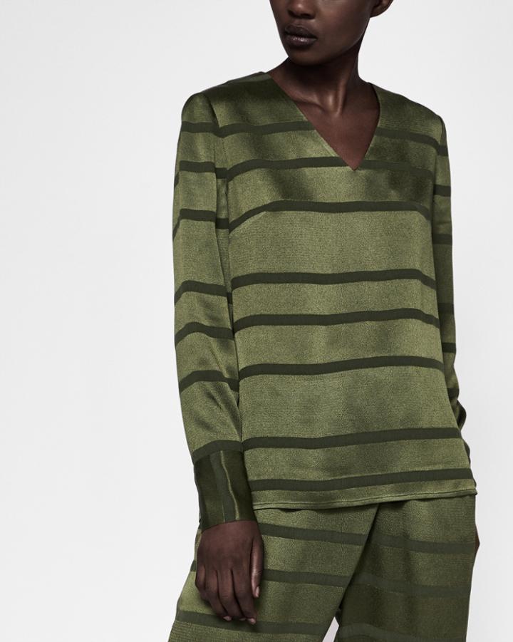 Ted Baker Striped V-neck Woven Top