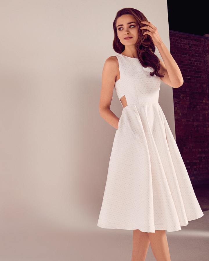 Ted Baker Daisy Jacquard Cut-out Midi Dress