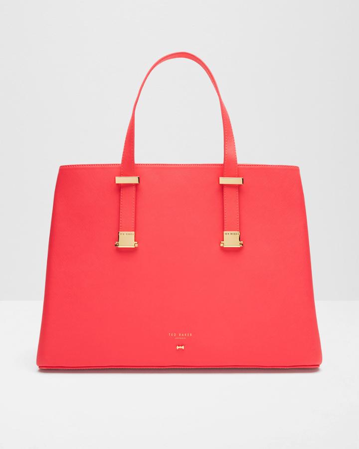 Ted Baker Micro Bow Crosshatch Leather Tote Bag 84-mid