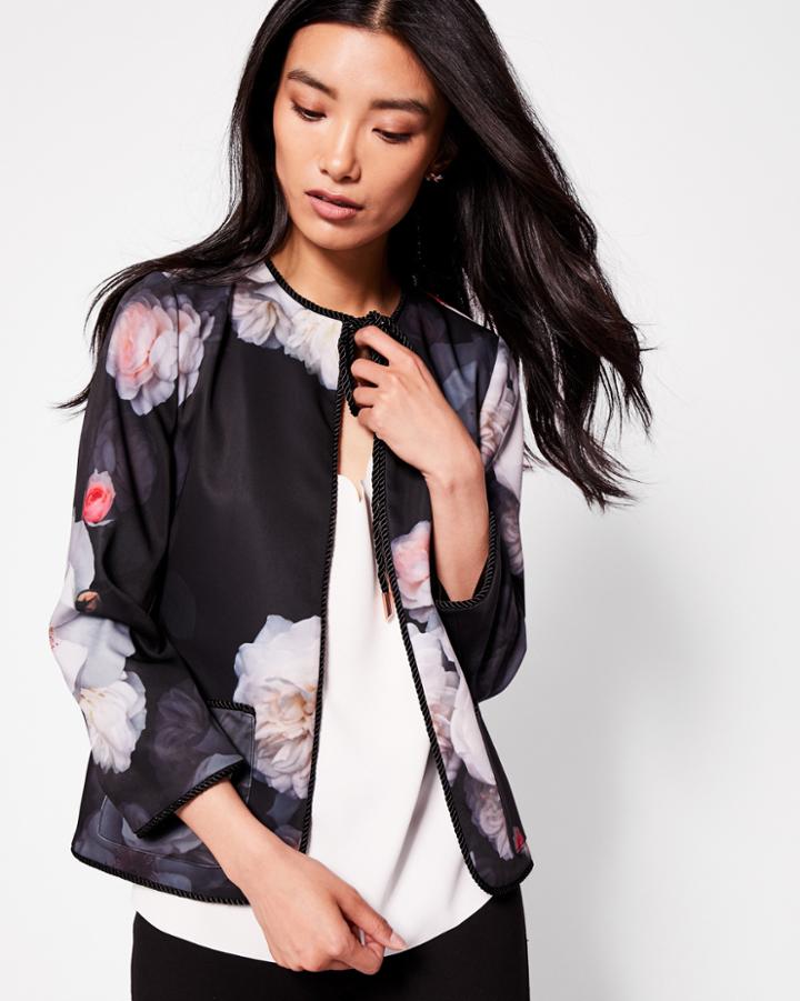 Ted Baker Chelsea Cord Trim Jacket Black