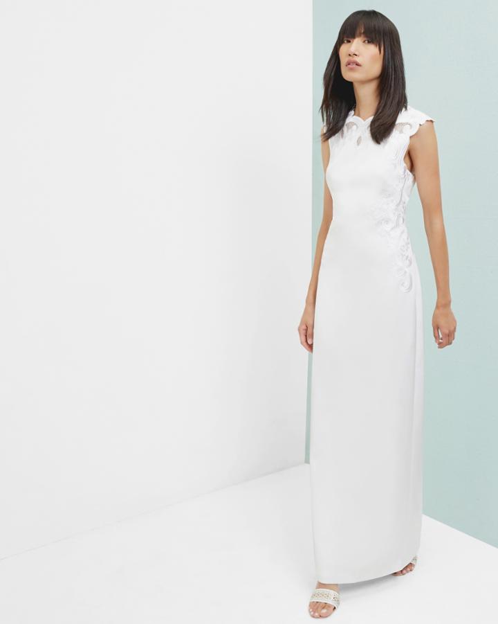 Ted Baker Embroidered Lace Maxi Dress Ivory