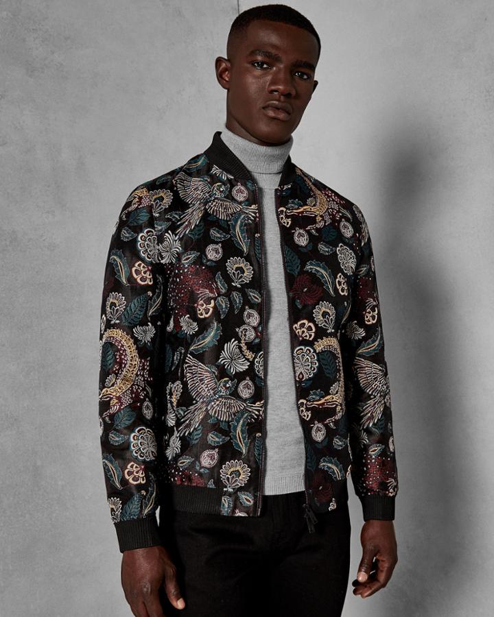 Ted Baker Tiger Jacquard Bomber Jacket