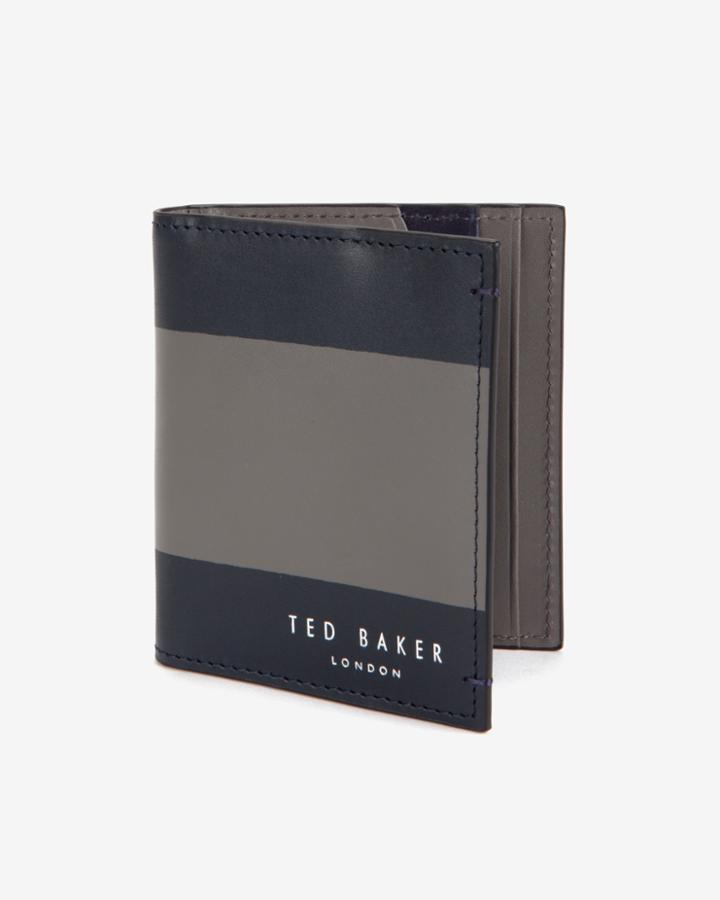 Ted Baker Striped Leather Bi-fold Wallet