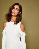 Ted Baker Cold Shoulder Ruffle Top Ivory