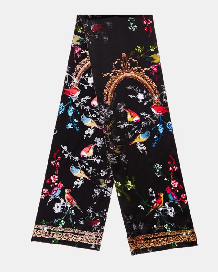 Ted Baker Opulent Fauna Skinny Silk Scarf