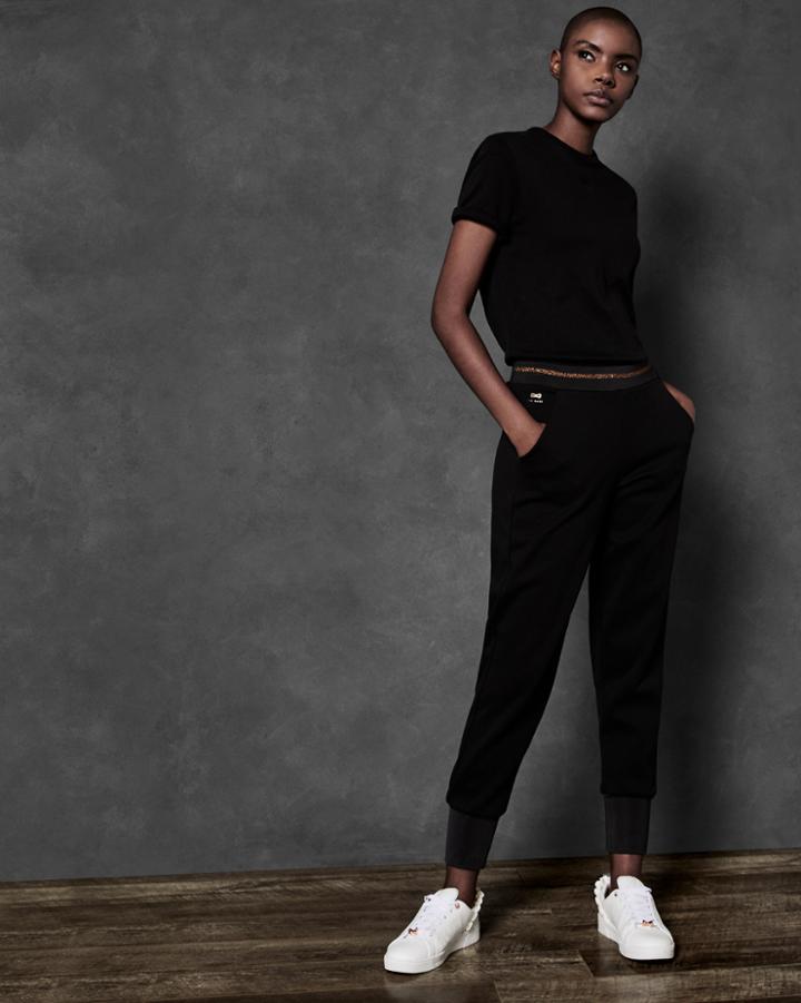 Ted Baker Jersey Jogger With Lurex Rib Detail