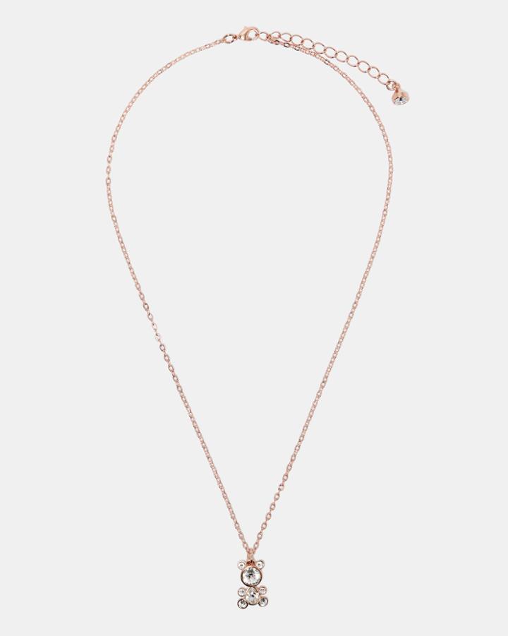 Ted Baker Crystal Bear Pendant Necklace