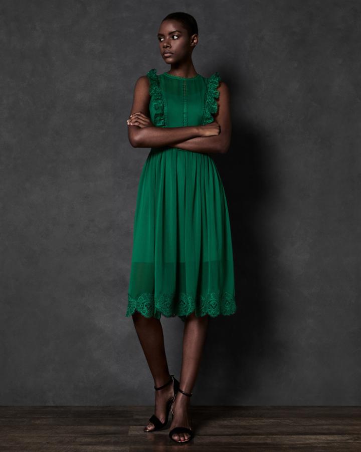 Ted Baker Frill Lace Midi Dress