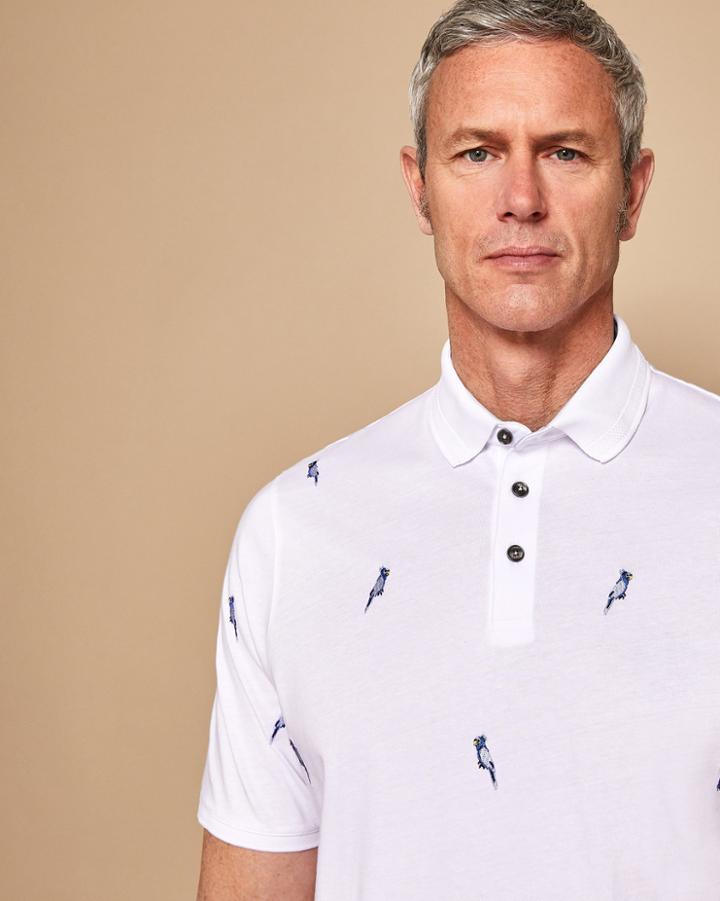 Ted Baker Embroidered Parrot Cotton Polo Shirt