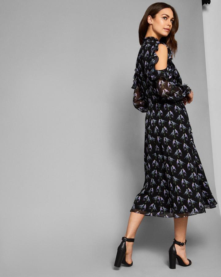 Ted Baker Love Birds Cold Shoulder Dress