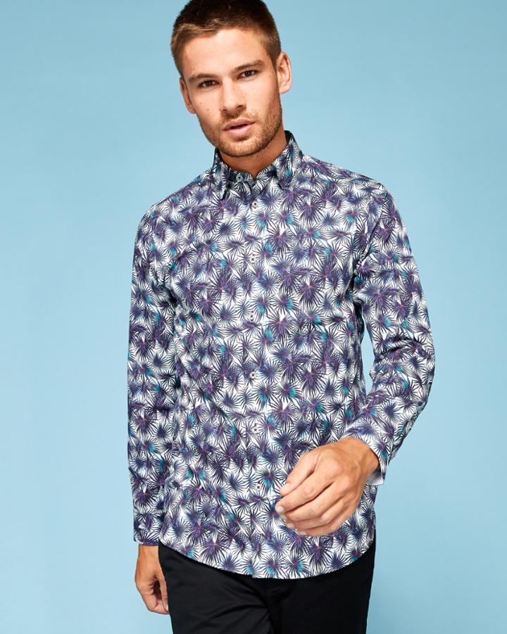 Ted Baker Palm Tree Print Cotton Shirt