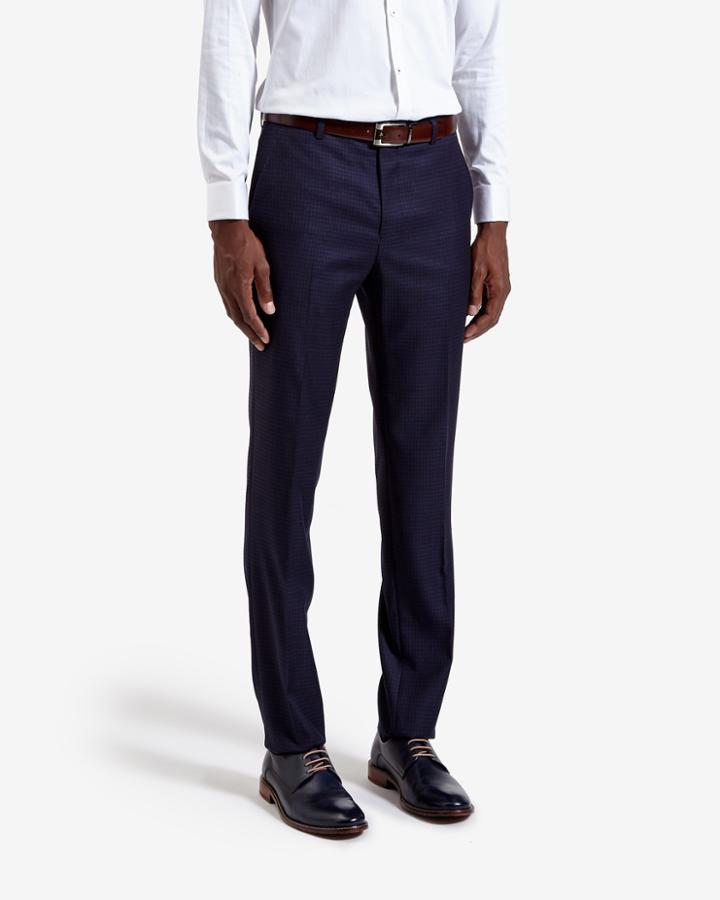 Ted Baker Debonair Micro Checked Wool Suit Pants