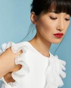 Ted Baker Frill Detail Knitted Top Ivory