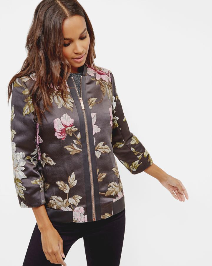 Ted Baker Floral Jacquard Bomber Jacket