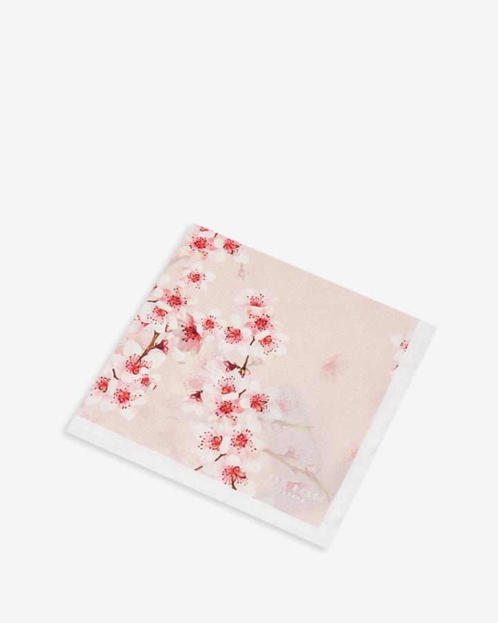 Ted Baker Blossom Print Silk Pocket Square
