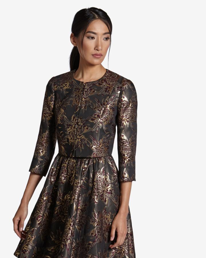 Ted Baker Metallic Jacquard Cropped Jacket