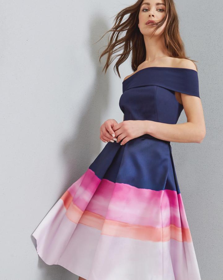 Ted Baker Rowing Stripe Jacquard Bardot Dress