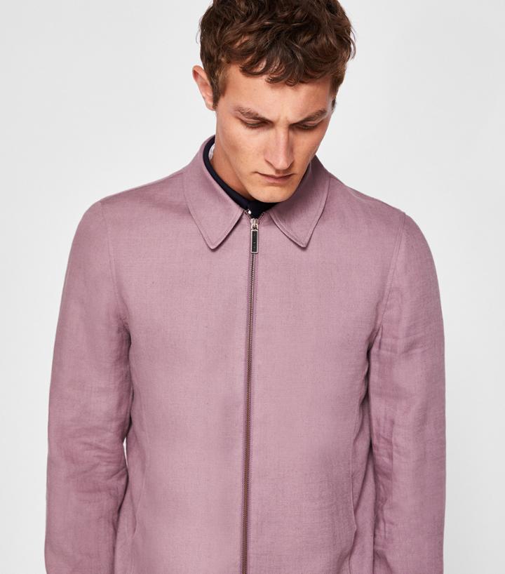 Ted Baker Linen-blend Harrington Jacket