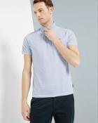 Ted Baker Geo Print Cotton Polo Shirt Internal Geo Leaf Pattern