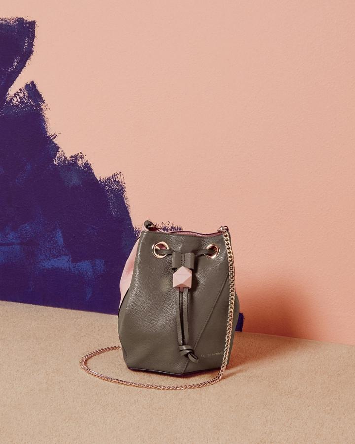 Ted Baker Colour Block Small Leather Bucket Bag