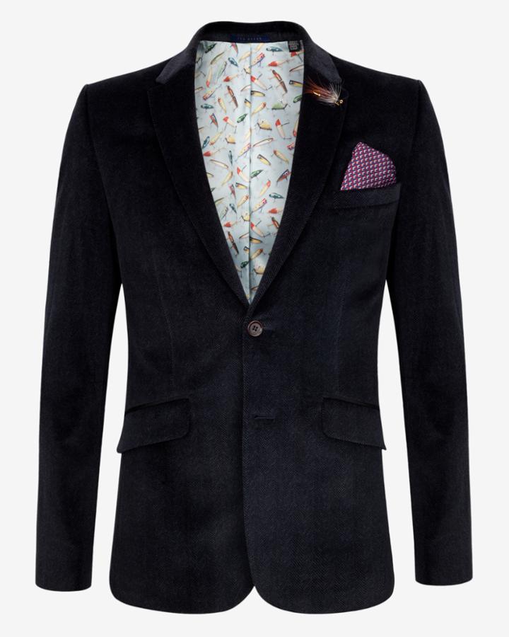 Ted Baker Tight Lines Velvet Blazer