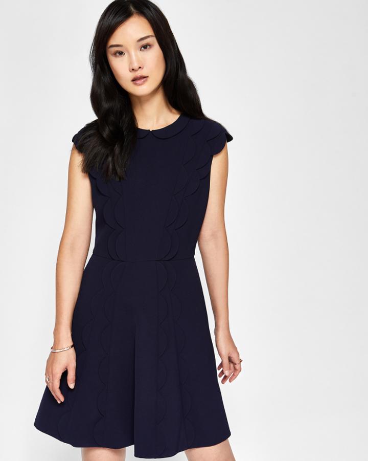 Ted Baker Scalloped Sleeve Skater Dress