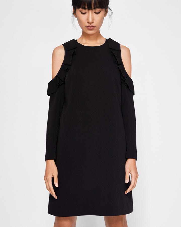Ted Baker Cold Shoulder Frill Detail Dress