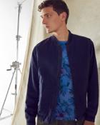 Ted Baker Striped Trim Cotton Bomber Jacket